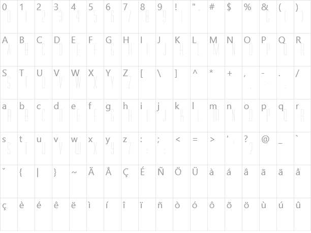 Diner Skinny Character Map