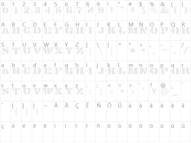 DirtyBaker'sDozen Character Map