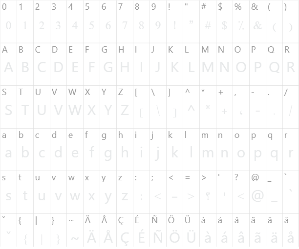 Diwani Simple Striped Character Map