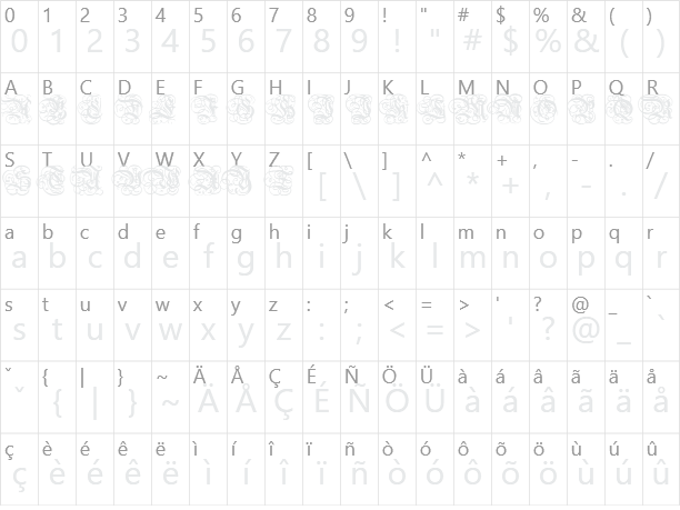 Dutch Initials Character Map