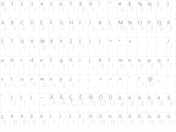 Dystorque Character Map