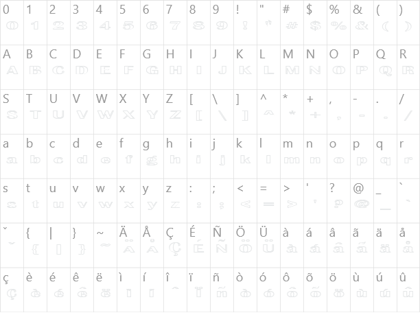 Effluence Outlined Character Map