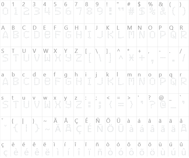 Exit font Character Map