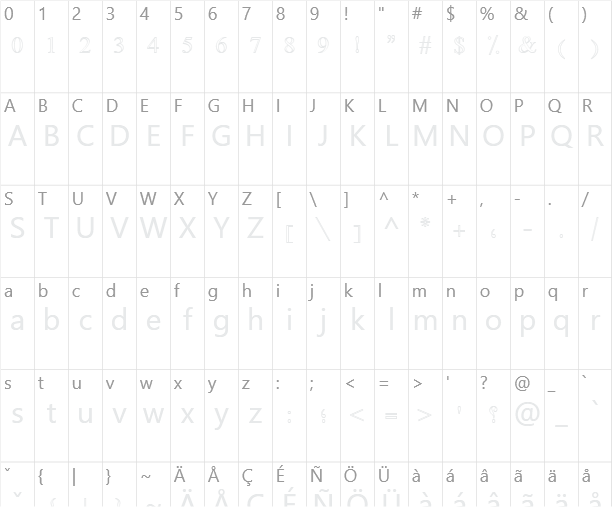 Farsi Simple Outline Character Map