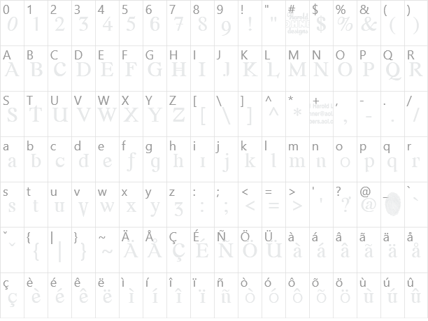 Font Error Character Map