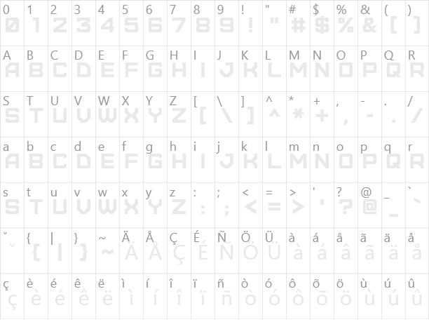 Furore Character Map