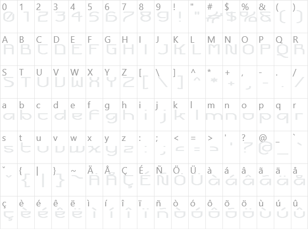 Futurex Voager Character Map