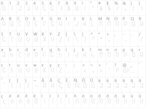 GF Fuffiger Character Map