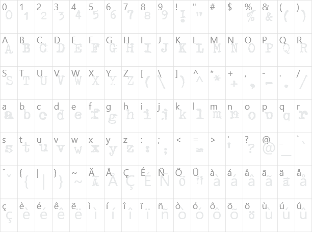 GF Halda Character Map