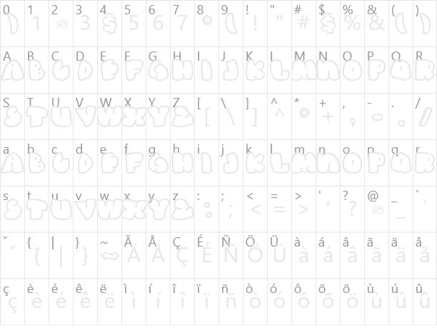 Gas Huffer Phat Character Map