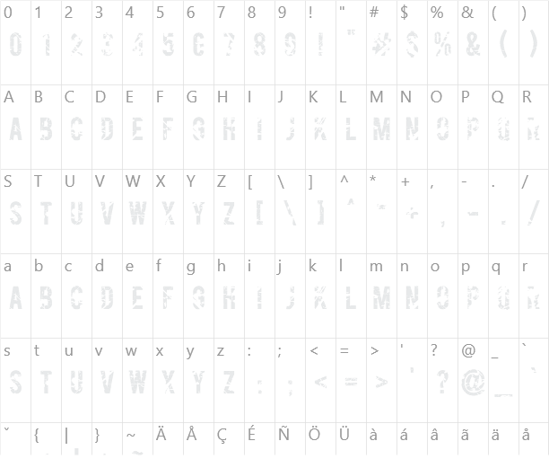 Gesso Character Map