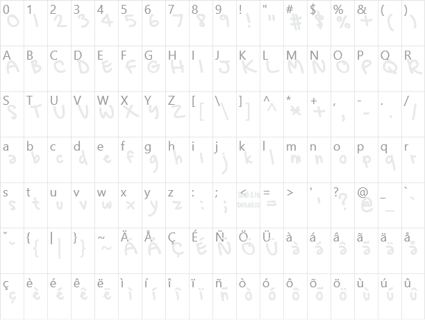 Gregs Hand Character Map