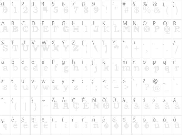 Gscript Character Map