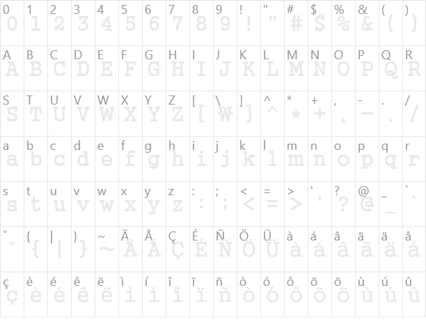 궁서 Gungsuh Character Map