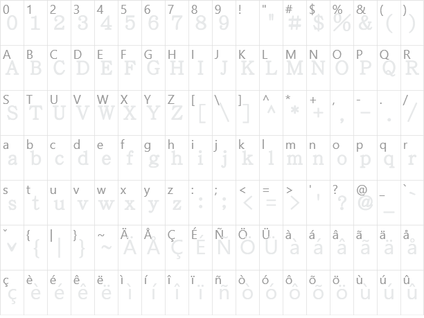 粗楷体简 Kai Bold Character Map