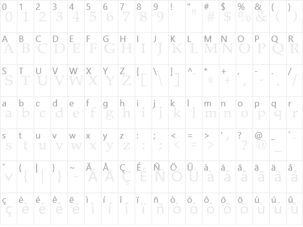 魏碑简 Wei Bei Medium Character Map