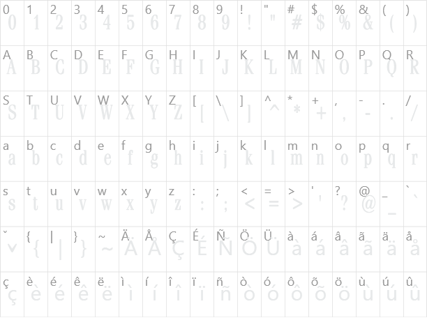 仿宋繁 Fang Song Medium Character Map