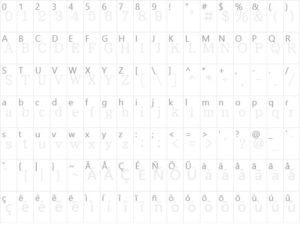 楷體注音 Kai Medium ChuIn Character Map