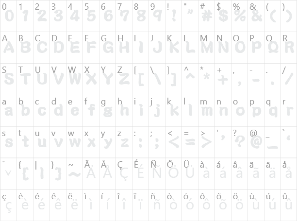 勘亭流繁 Kan Tan Character Map