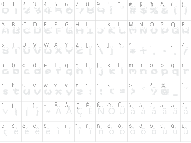 新潮體一波浪 WCL 01 Character Map