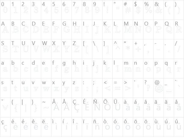 標楷體一空心 WCL 05 Character Map