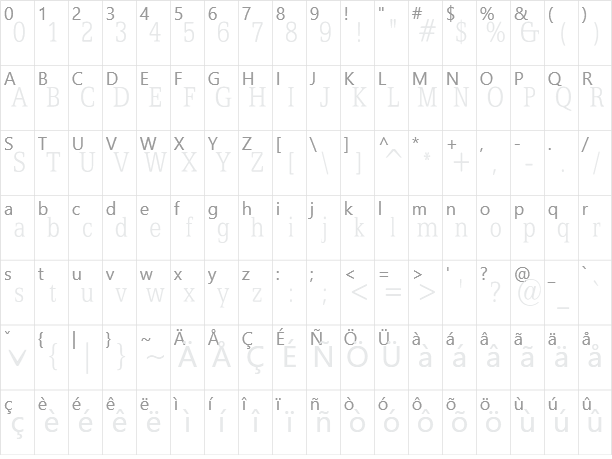 仿宋體一標準 WCL 06 Character Map