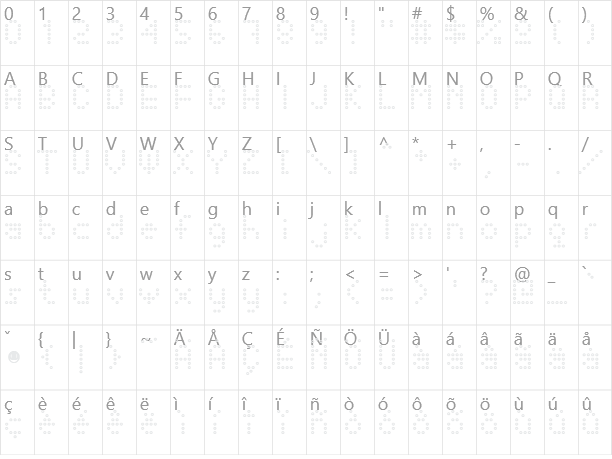 Happy Dots Character Map