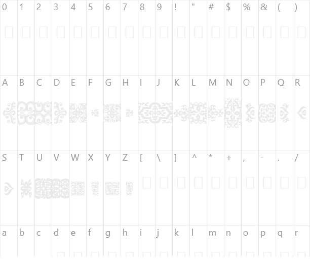 IM Fell Flowers Character Map