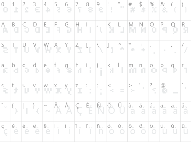 Intercom Receiver Character Map