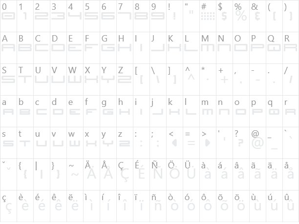 JH Titles Character Map