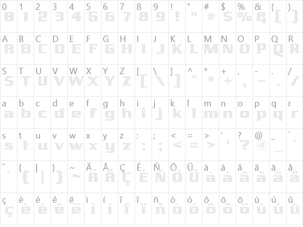 James 811 Character Map