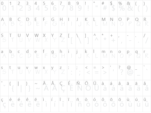 KR Star Letters Character Map