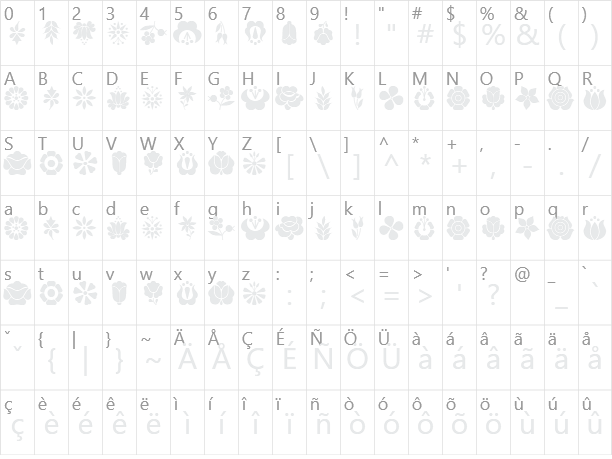 Kalocsai Flowers Character Map