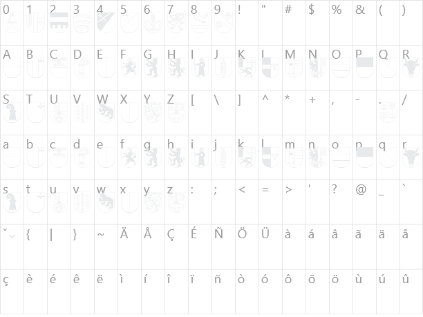 Kantonswappen Character Map