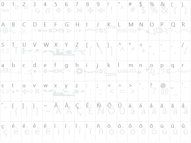 Kfon Character Map