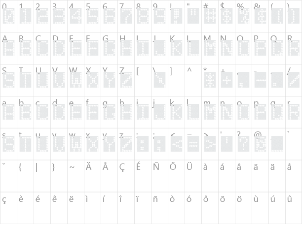 LED Board Character Map