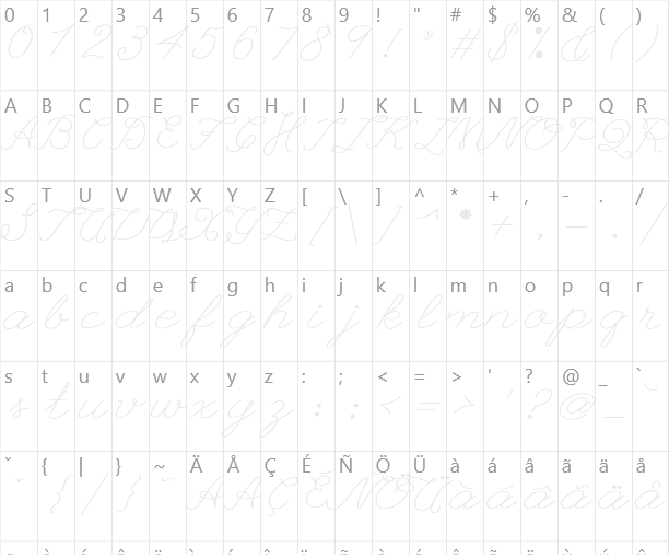 League Script 1 Character Map