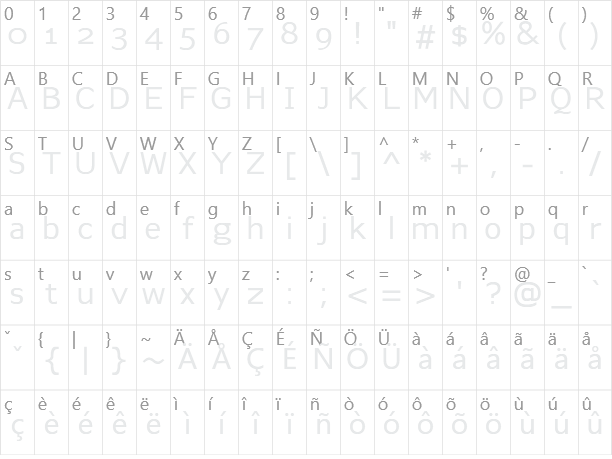 Legendum Character Map