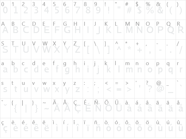 Luxi Sans Character Map