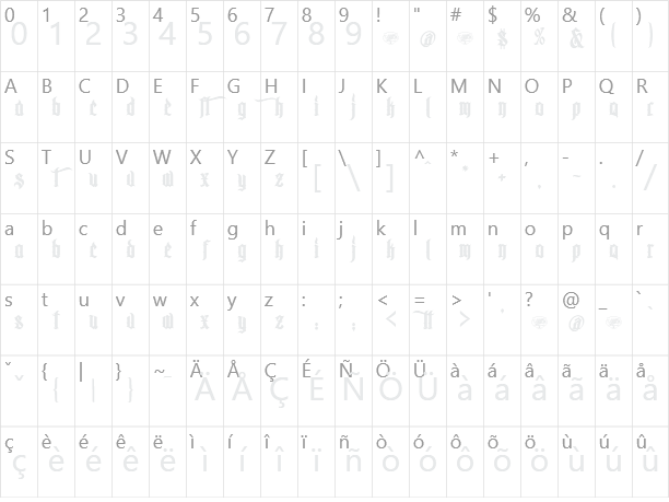 MCF Bad Manners Character Map