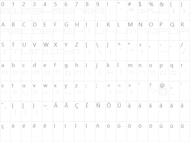 MINIMALHARD PS2 Character Map