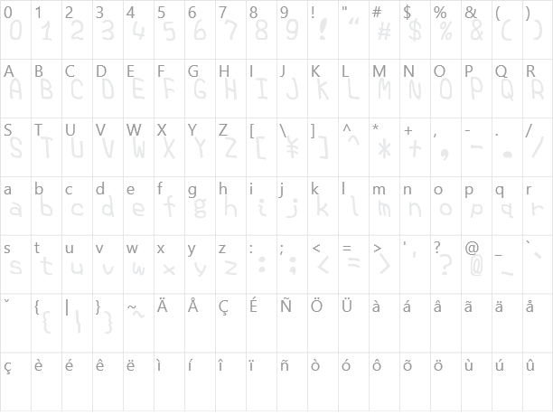 たれ MT TARE Character Map