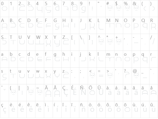 Made in Space Character Map