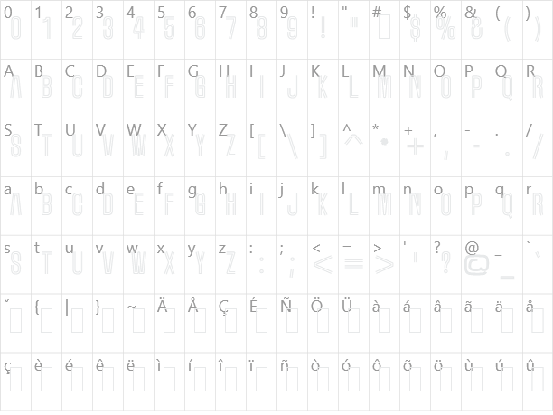 Marquee Moon Character Map