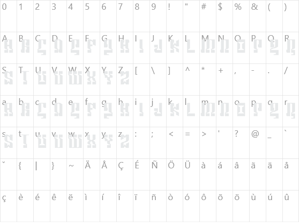 Marshosbn Character Map