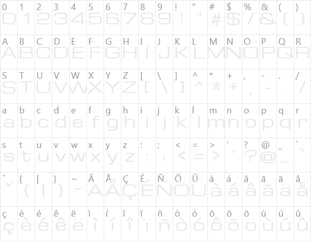 Michroma Character Map