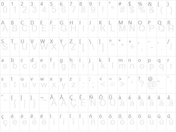 Microsoft Sans Serif Character Map