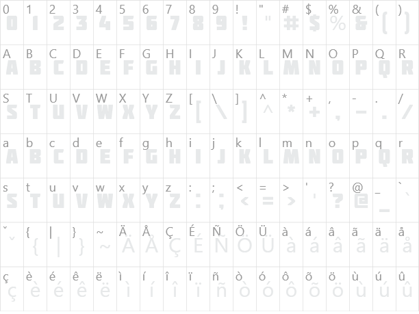 Molot Character Map