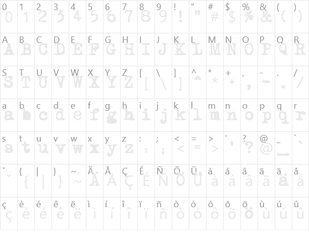 Mom's Typewriter Character Map