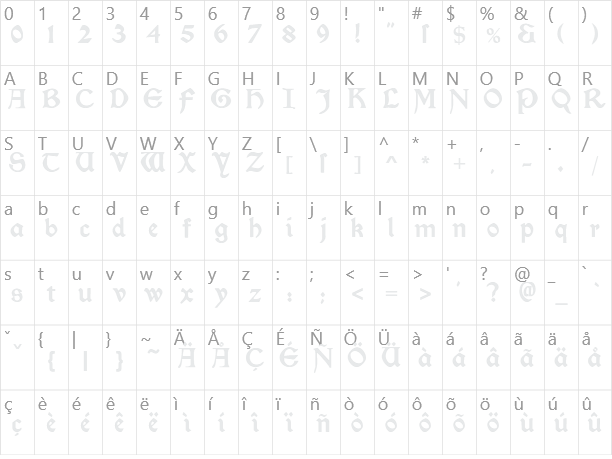 Morris Roman Black Character Map